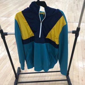 90s style half zip pullover hoodie